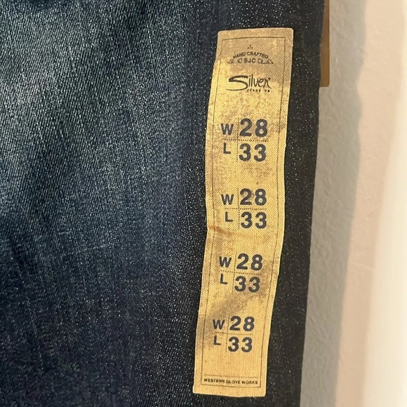 NWT Silver Jeans Co Suki Mid Rise Boot Cut Stretch Sequin Distressed Denim Sz 28 - Picture 8 of 14